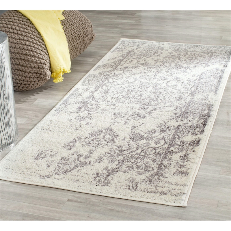 Pemberly Row Contemporary Polypropylene Ivory Area Rug - 2'6