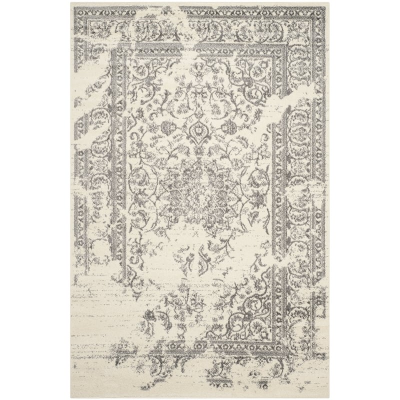 Pemberly Row Contemporary Polypropylene Ivory Area Rug - 6' x 9'