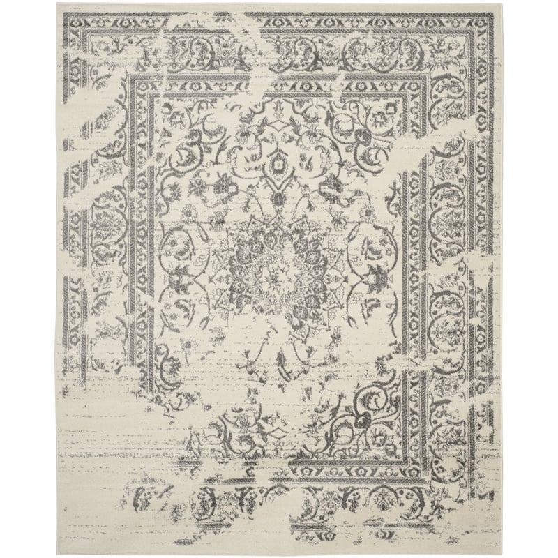 Pemberly Row Contemporary Polypropylene Ivory Area Rug - 11' x 15'