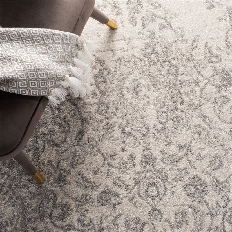 Pemberly Row Contemporary Polypropylene Ivory Area Rug - 11' x 15'