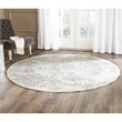 Pemberly Row Contemporary Polypropylene Ivory Area Rug - Round 4'