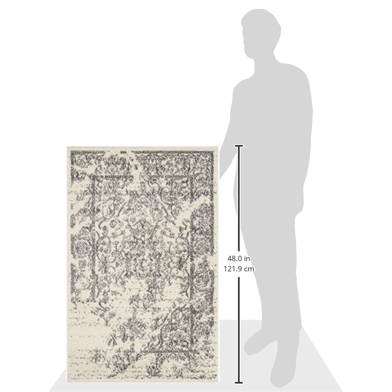 Pemberly Row Contemporary Polypropylene Ivory Area Rug - Runner 2'6