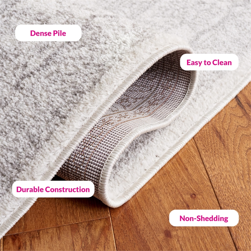 Pemberly Row Contemporary Polypropylene Ivory Area Rug - 6' x 9'