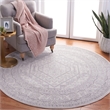 Pemberly Row Contemporary Polypropylene Ivory Area Rug - Round 8'
