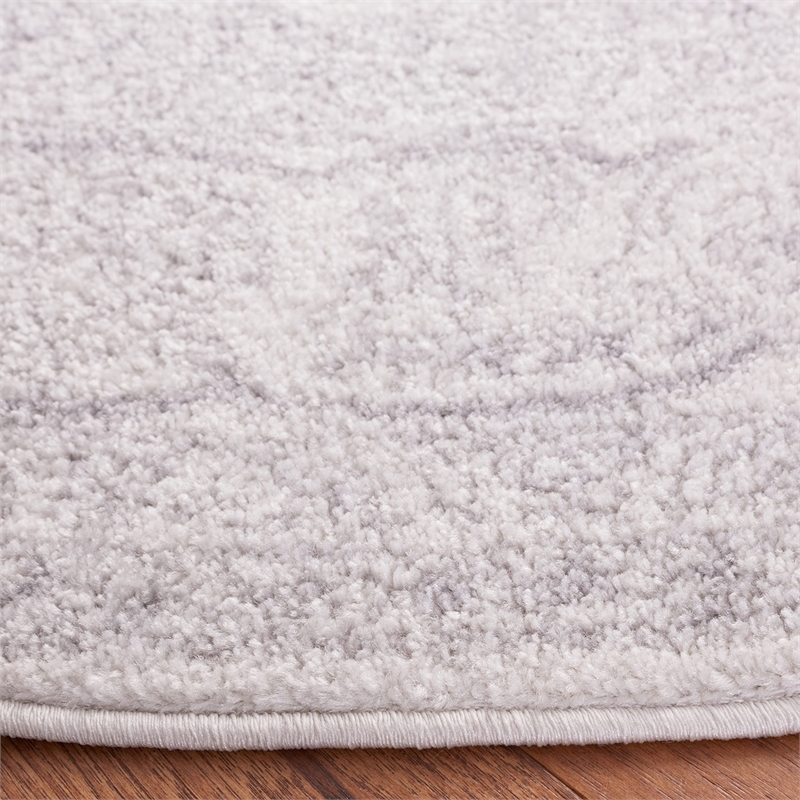 Pemberly Row Contemporary Polypropylene Ivory Area Rug - Round 8'