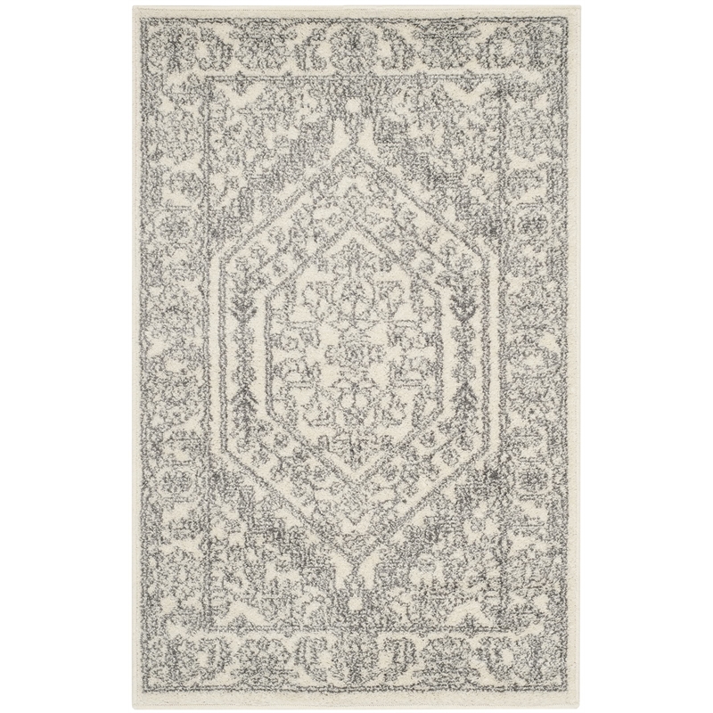 Pemberly Row Contemporary Polypropylene Ivory Area Rug - Runner 2'6