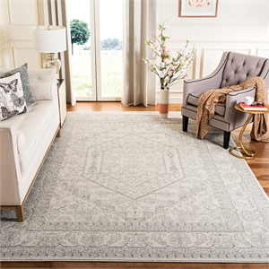 Pemberly Row Contemporary Polypropylene Ivory Area Rug - Square 6'