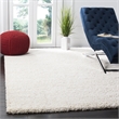 Pemberly Row Contemporary Polypropylene Ivory Shag Rug - 6' x 9'