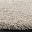 Pemberly Row Contemporary Polypropylene Ivory Shag Rug - Round 5'1