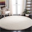 Pemberly Row Contemporary Polypropylene Ivory Shag Rug - Round 7'