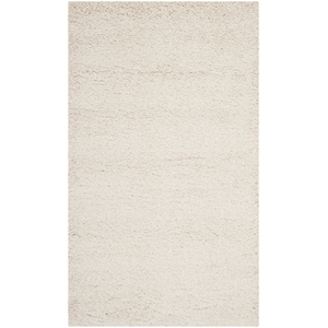 Pemberly Row Contemporary Polypropylene Ivory Shag Rug - Runner 2' x 4'