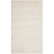 Pemberly Row Contemporary Polypropylene Ivory Shag Rug - Runner 2' x 4'