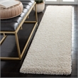 Pemberly Row Contemporary Polypropylene Ivory Shag Rug - Runner 2' x 6'