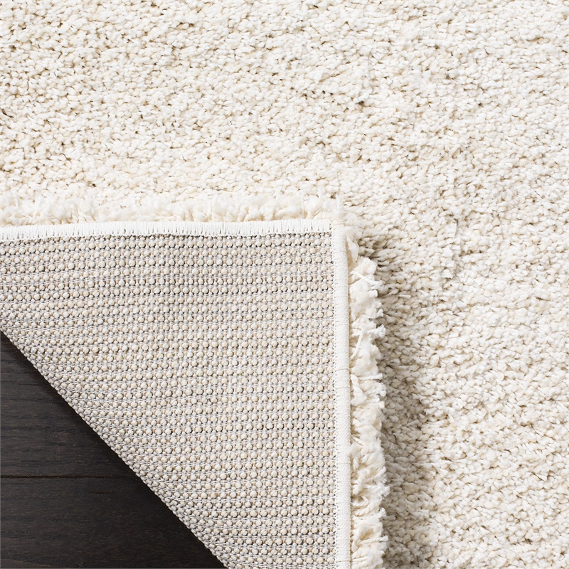 Pemberly Row Contemporary Polypropylene Ivory Shag Rug - Runner 2' x 6'