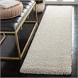 Pemberly Row Contemporary Polypropylene Ivory Shag Rug - Runner 2' x 8'