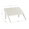 Pemberly Row Outdoor Solid Sturdy Acacia Wood Ottoman in White Stain