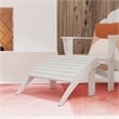 Pemberly Row Outdoor Solid Sturdy Acacia Wood Ottoman in White Stain