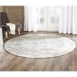 Pemberly Row Contemporary 10' Round Ivory Fabric Power Loomed Rug