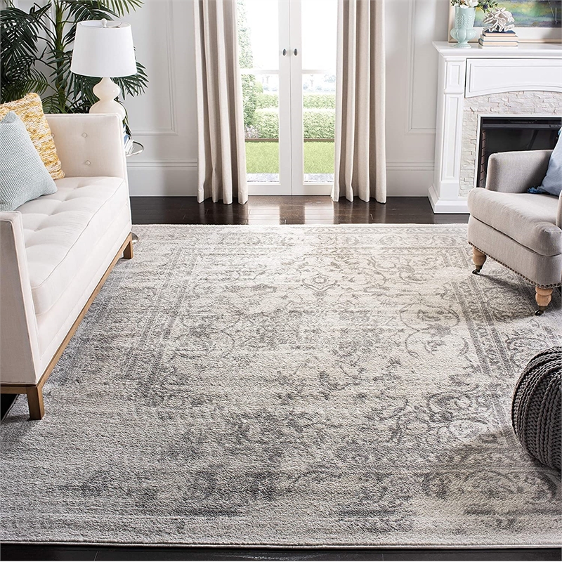 Pemberly Row Contemporary 10' Square Fabric Power Loomed Rug