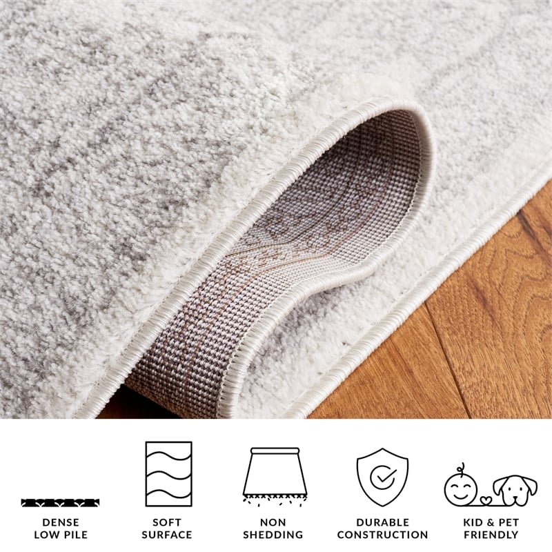 Pemberly Row Contemporary 10' Square Fabric Power Loomed Rug