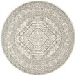 Pemberly Row Contemporary 4' Round Ivory Fabric Power Loomed Rug