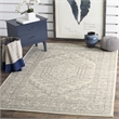 Pemberly Row Contemporary 4' Square Ivory Fabric Power Loomed Rug