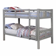 Pemberly Row Contemporary Wood Twin over Twin Bunk Bed in Gray