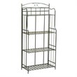 Pemberly Row Contemporary 4 Tier Iron Bakers Rack in Verdi Gris