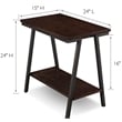 Pemberly Row Wood End Table in Walnut and Foundry Bronze Brown
