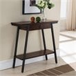 Pemberly Row Single Drawer Wood Console Table in Walnut and Foundry Bronze