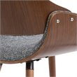 Pemberly Row Solid Wood Back Dining Side Chair in Gray and Natural