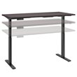 Pemberly Row 60W x 30D Adjustable Desk in Storm Gray - Engineered Wood