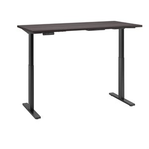 Pemberly Row 60W x 30D Adjustable Desk in Storm Gray - Engineered Wood
