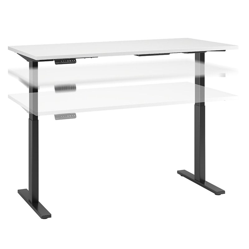 Pemberly Row Modern 60W Height Adjustable Standing Desk in White