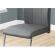 Pemberly Row Set of 2 Gray Chrome Upholstered Faux Leather Kitchen Dining Chairs