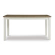 Pemberly Row 2 Tone Wood Dining Table in Rustic Taupe and Vanilla White
