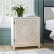 Pemberly Row Storage Accent Cabinet in Smokey Off White Distressed Wood