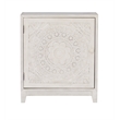 Pemberly Row Storage Accent Cabinet in Smokey Off White Distressed Wood