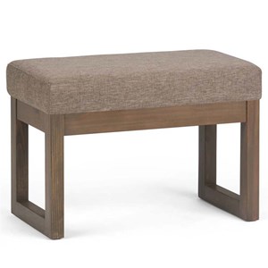 Pemberly Row 27&quot Contemporary Footstool Ottoman Bench in Fawn Brown Linen