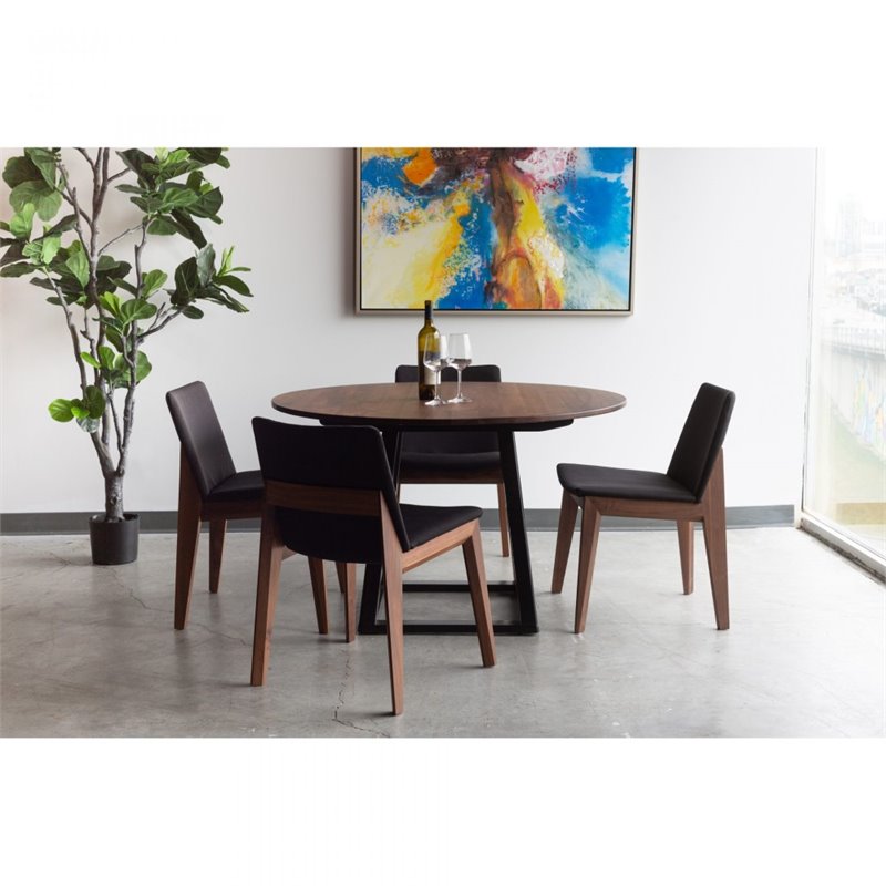 Pemberly Row Contemporary Dining Chair in Black - Set Of Two