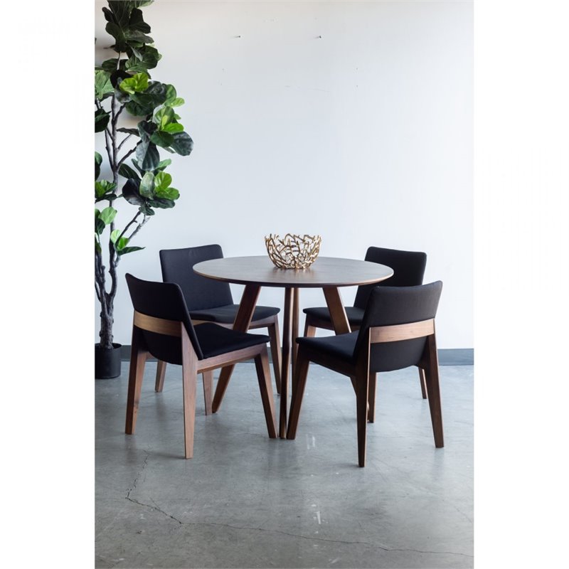 Pemberly Row Contemporary Dining Chair in Black - Set Of Two