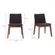 Pemberly Row Contemporary Dining Chair in Black - Set Of Two