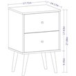 Pemberly Row Modern 2-Drawer Wood Nightstand in White & 3D Prints