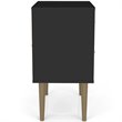 Pemberly Row Contemporary 2-Drawer Wood Nightstand 2.0 in Black