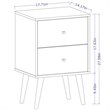 Pemberly Row Contemporary 2-Drawer Wood Nightstand 2.0 in Black
