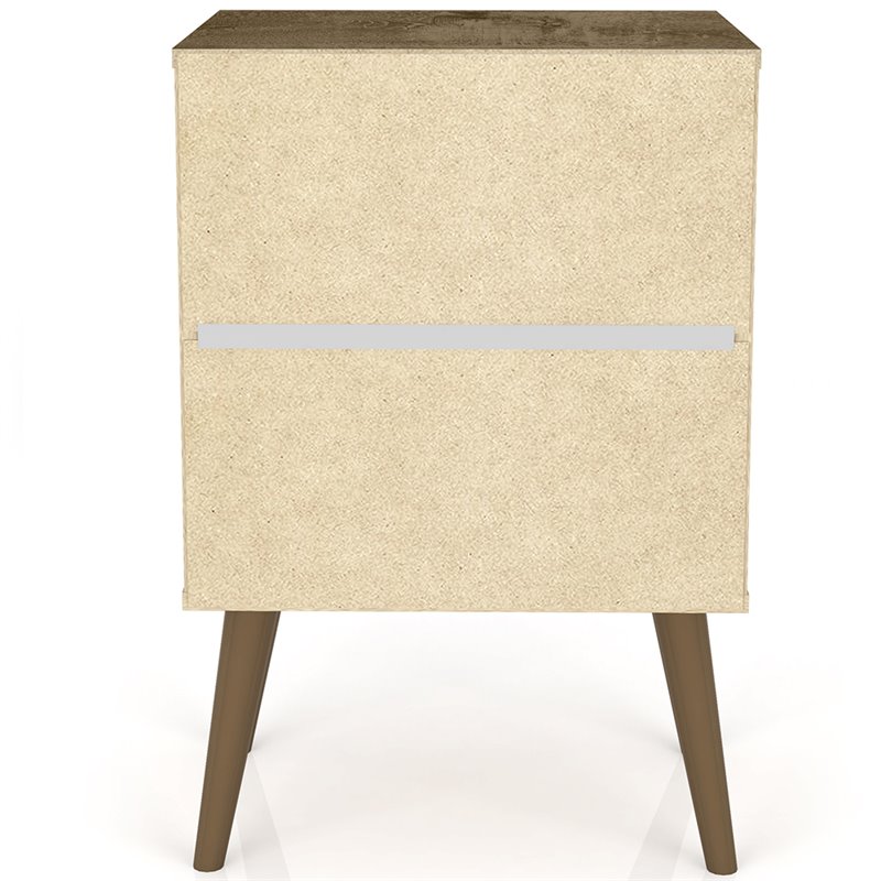 Pemberly Row Modern 2-Drawer Wood Nightstand 2.0 in Rustic Brown