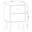 Pemberly Row Modern 2-Drawer Wood Nightstand 2.0 in Rustic Brown