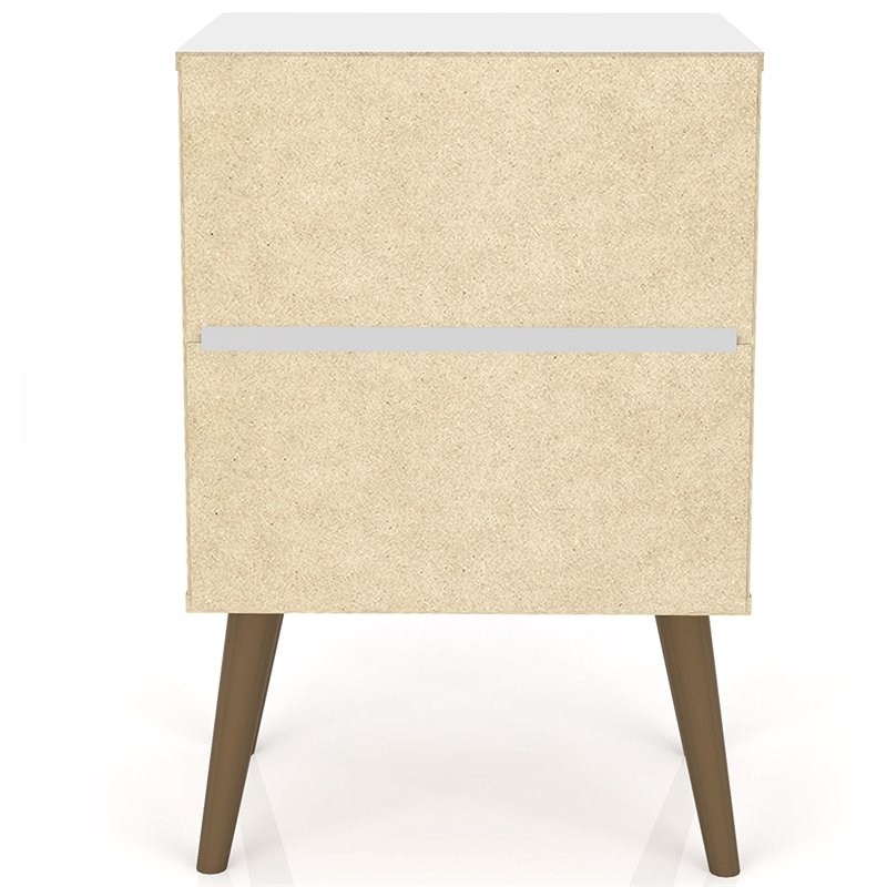 Pemberly Row 2-Drawer Wood Nightstand 2.0 in Aqua / Rustic Brown