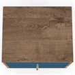 Pemberly Row 2-Drawer Wood Nightstand 2.0 in Aqua / Rustic Brown