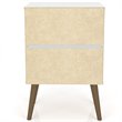 Pemberly Row 2-Drawer Wood Nightstand 2.0 in White / Rustic Brown